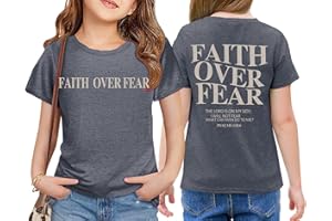 Faith Over Fear Shirt Christian Shirts for Girls Christian Graphic Tshirts Religious Inspirational Tee Tops