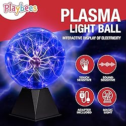 Blue Plasma Ball - 7 Inch - Tesla Coil Bulb Static