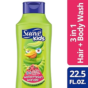 Suave 3 In 1 Shampoo Conditioner And Body Wash For Kids, Watermelon, 0.17 Pound