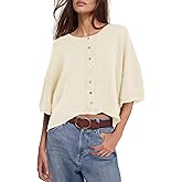 Yanekop Womens Cropped Cardigan Short Sleeve Button Up Cardigan Lightweight Cardigans Oversized Button Down Shirts