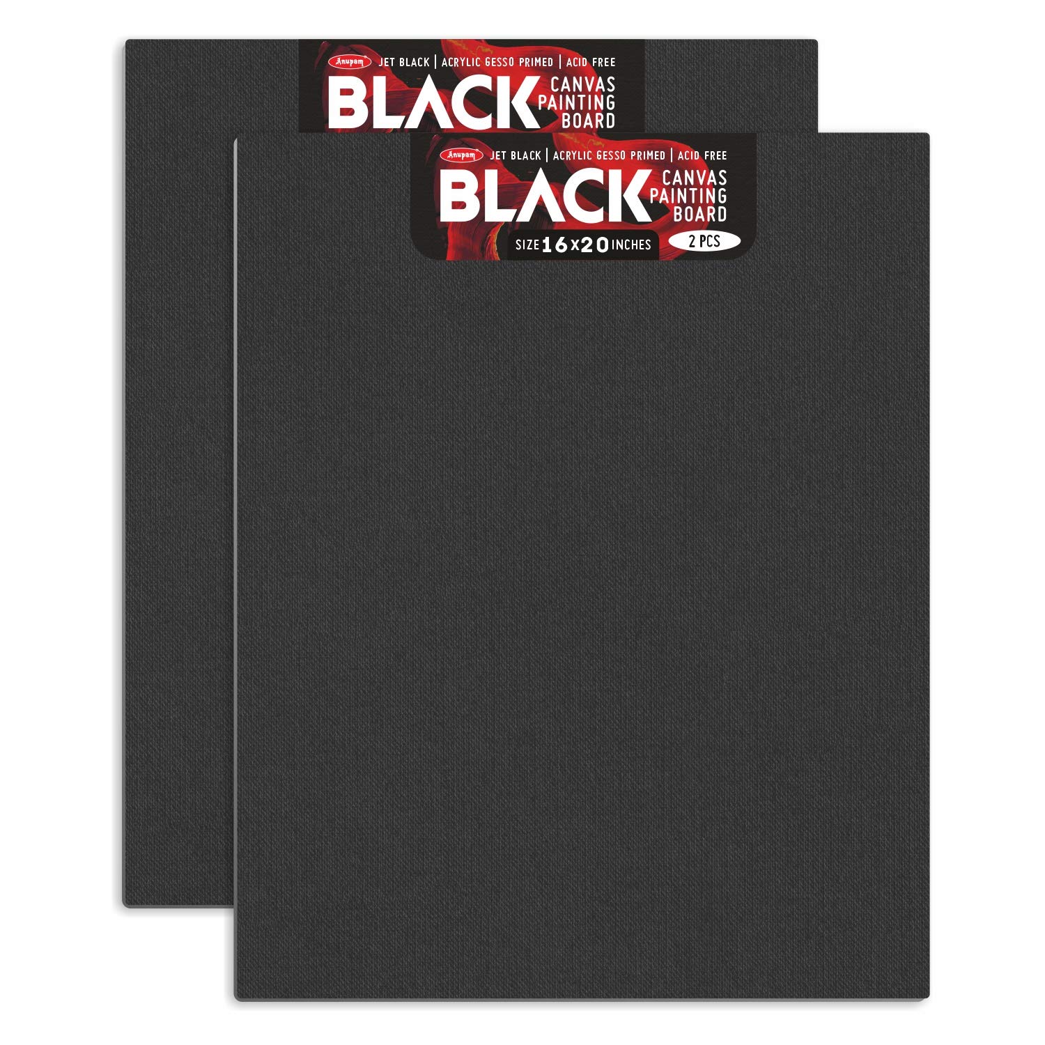 Buy Anupam Black Cotton Canvas Boards for Painting (16x20 Inch, Pack of
