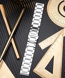 BINLUN Thick Stainless Steel Watch Band Metal Heavy