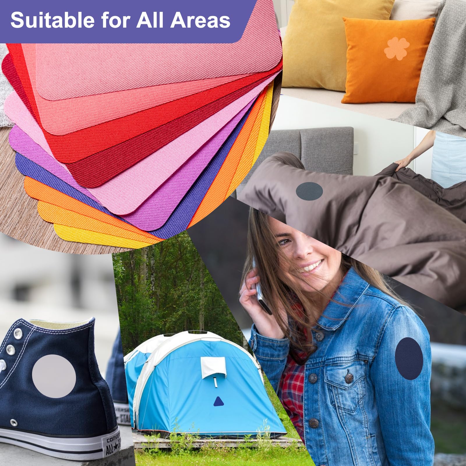 Iron Patches, 30 Piece 3.7 X 4.9 Inch Multi-Colored Fabric Repair Kit, 29 Shades Iron on Patches for Jeans, Shirts, Clothes, Pants