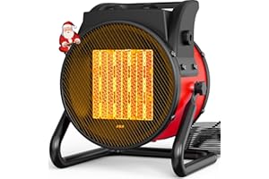KARVEDEN Outdoor Heaters for Patio, 1500W Outdoor Space Heater with 3S PTC Fast Heating, 3-Mode Electric Patio Heater for Greenhouse, Garage, Deck & Patio, Overheat Protection Red