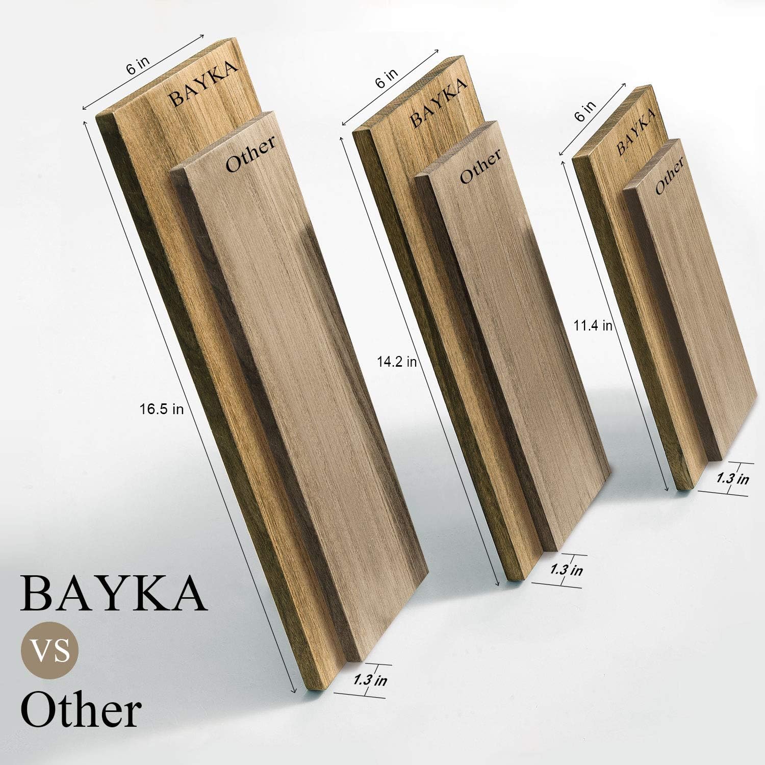 BAYKA Floating Shelves Wall Mounted, Rustic Wood Wall Shelves Decor Set of 3 for Bedroom, Bathroom, Living Room, Kitchen, Office, Laundry Room: Kitchen & Dining