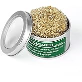 Flexzion Soldering Iron Tip Cleaner, Soft Coiled Brass Wire Sponge Stainless Steel Holder with Rosin Flux