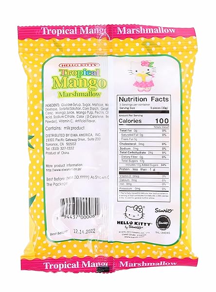 HELLO KITTY TROPICAL MANGO MARSHMALLOW 3.1OZ 1BAG