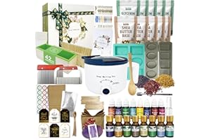 PIUH Deluxe Soap Making Kit for Soap Making,DIY Soap Making Full Set Kits Includes Soap Melter,4 lb Soap Base,8 Essencial Oils,Silicone Loaf Molds & Scraper,Cutter, 8 Dyestuffs for Adult & Kids Gift