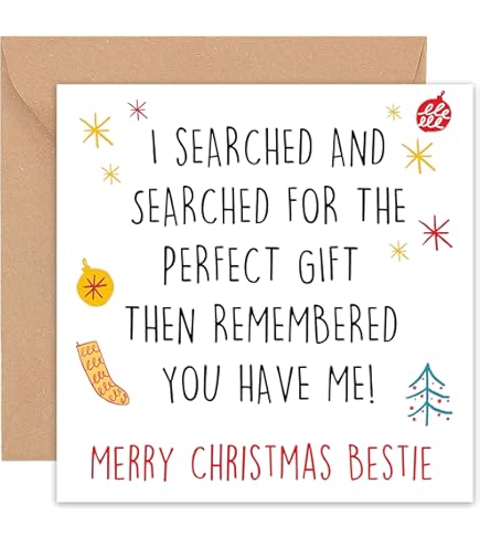 Best Friend Christmas Card - Funny Holiday Greeting For Bestie