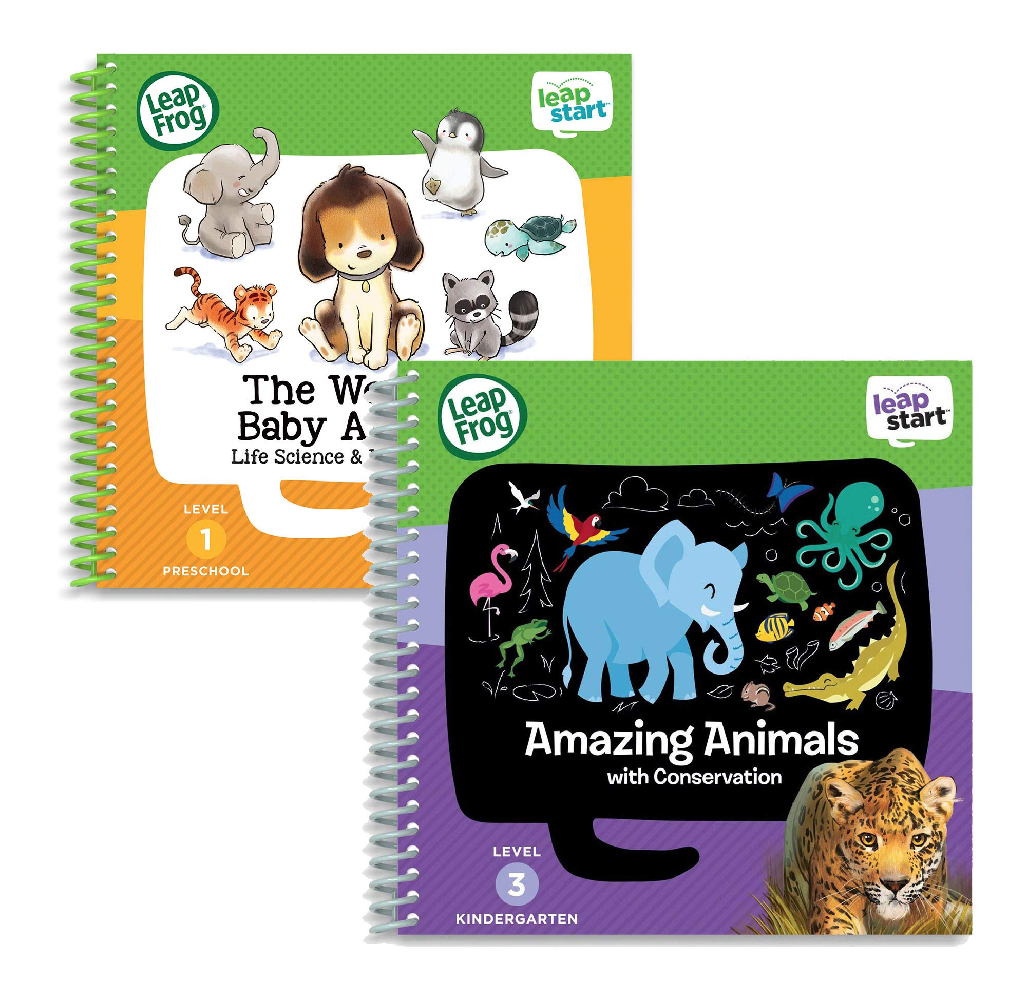 LeapStart Level 1 Preschool Activity Book Bundle (Level 1 & 3 Baby Animals & Amazing Animals Bundle)