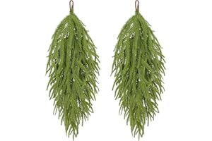 Sariiraw 2 Pcs 21 Inch Artificial Teardrop Swag - Faux Pine Greenery Wreath for Door, Mantel, Fireplace Indoor Outdoor Winter Decor