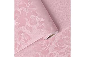 LATIVO Latvo Pink Wallpaper Silk Embossed Floral Pink Contact Paper Peel and Stick 118inL 17.7inW Self Adhesive Wallpaper for Bedroom Kids Room Decor Nursery Textured Flower Contact Paper for Cabinets Liner