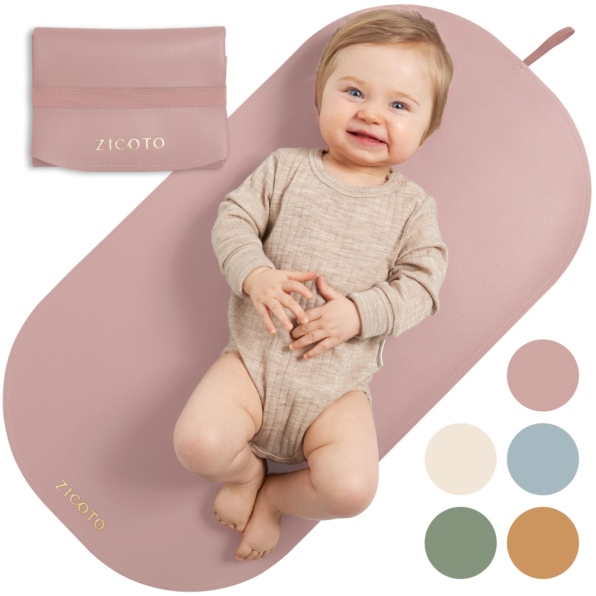 Photo 1 of Beautiful Portable Baby Changing Pad - Wipeable and Easy to Clean Diaper Changing Mat - The Perfect Waterproof Vegan Leather Pad for Traveling