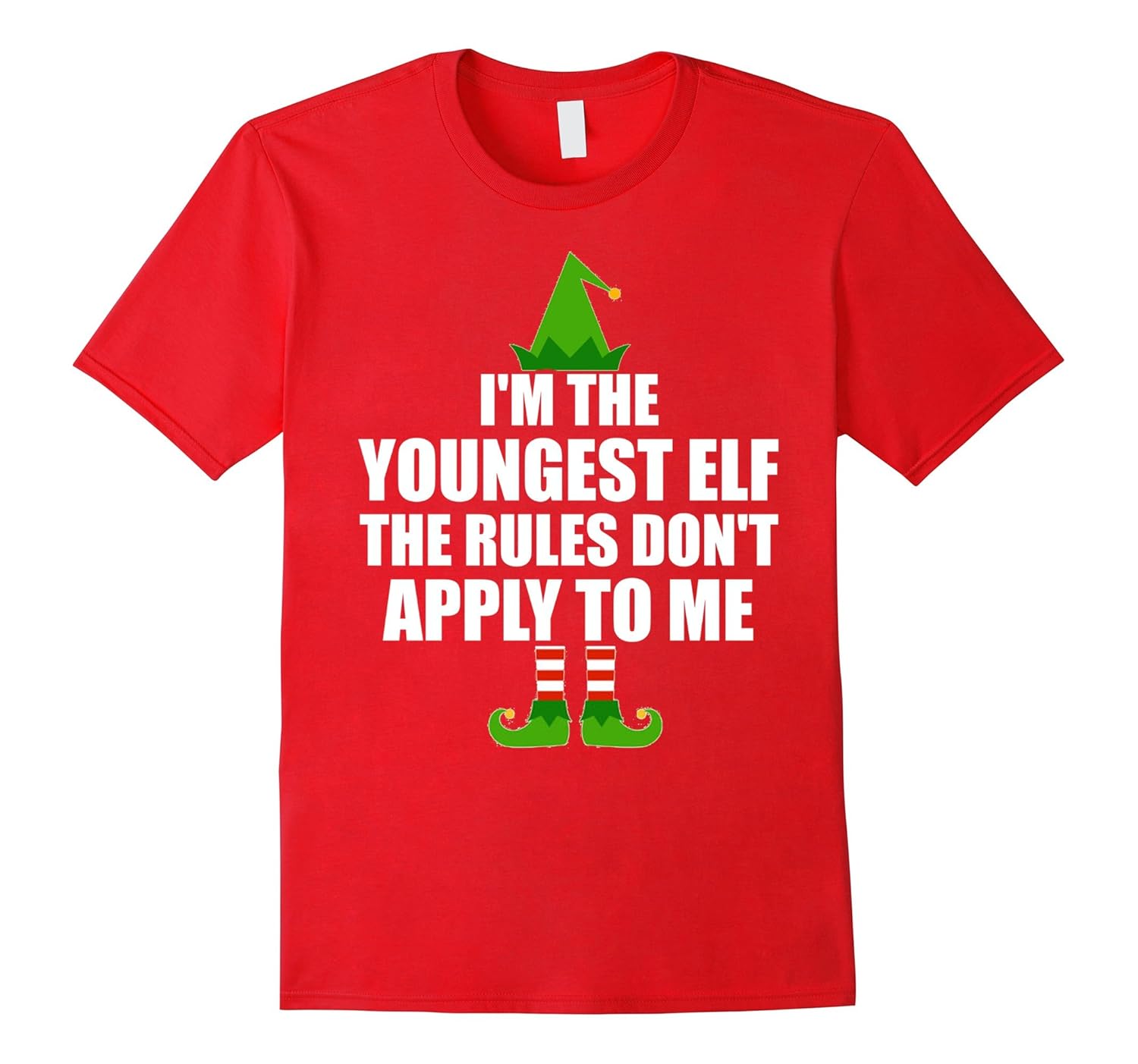 I'm The Youngest Elf The Rules Don't Apply To Me T Shirt-Rose