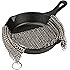 LauKingdom Cast Iron Cleaner - XXL 8x8 More Efficient Stainless Steel Chainmail Scrubber with Safe Smaller Ring