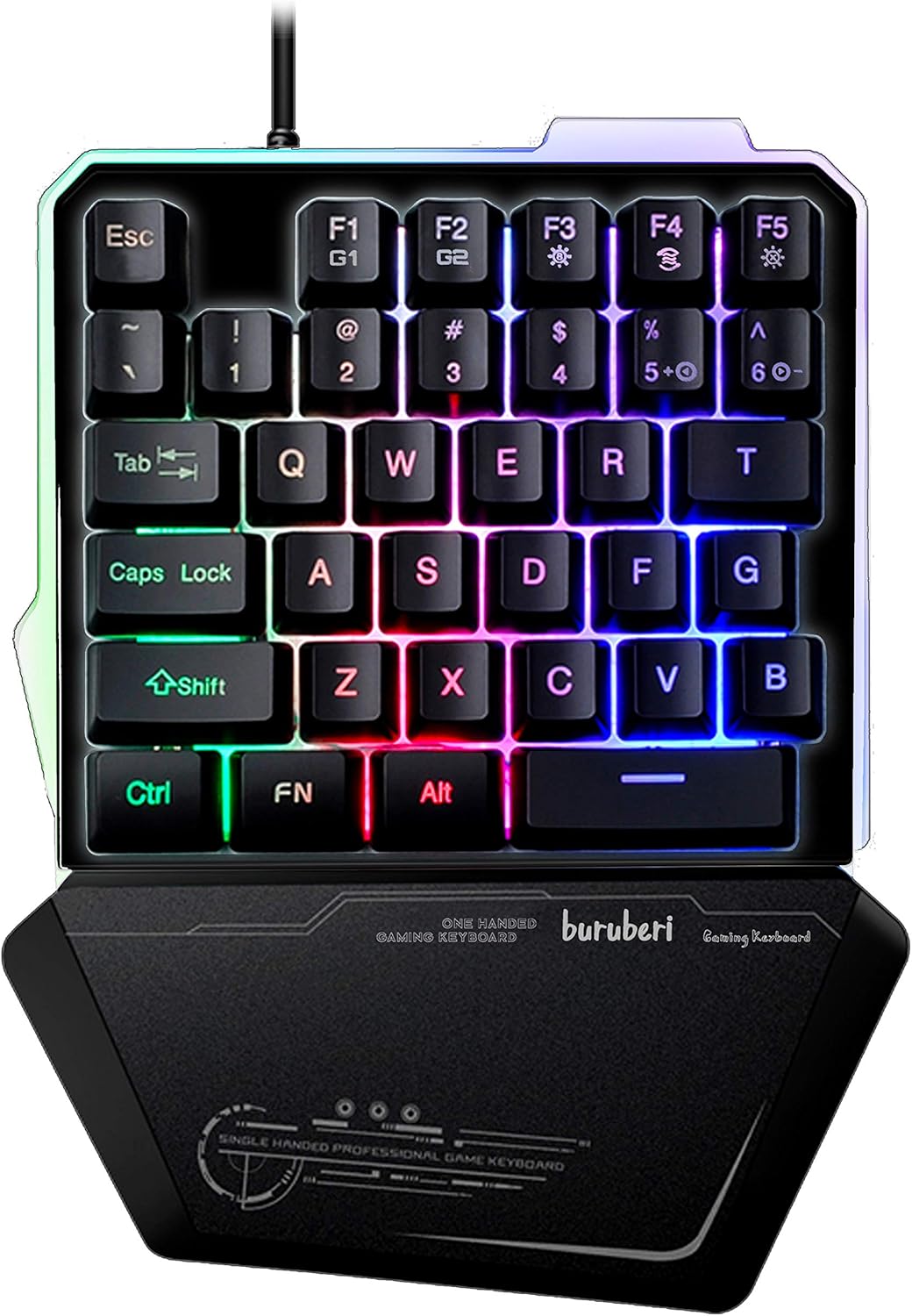 Amazon ゲーミングキーボード 片手 Ledバックライト Rgb 有線キーボード 持ち運び便利 For Windows Macを対応 ｂｕｒｕｂｅｒｉ ゲーミングキーボード 通販