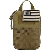 IronSeals Tactical Molle EDC Pouch Utility Tool Pouch Compact Pocket Organizer Pouch with US Flag Patch