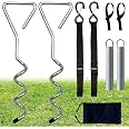 Dulepax RV Awning Tie Down Kit, Heavy Duty RV Awning Anchor Kit, Camper Awning Anchors Accessories Set, Include Shock Absorbi