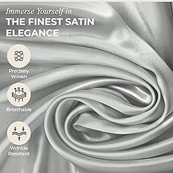DECOLURE Satin Sheets Twin Size Set 3 Pcs - Silky