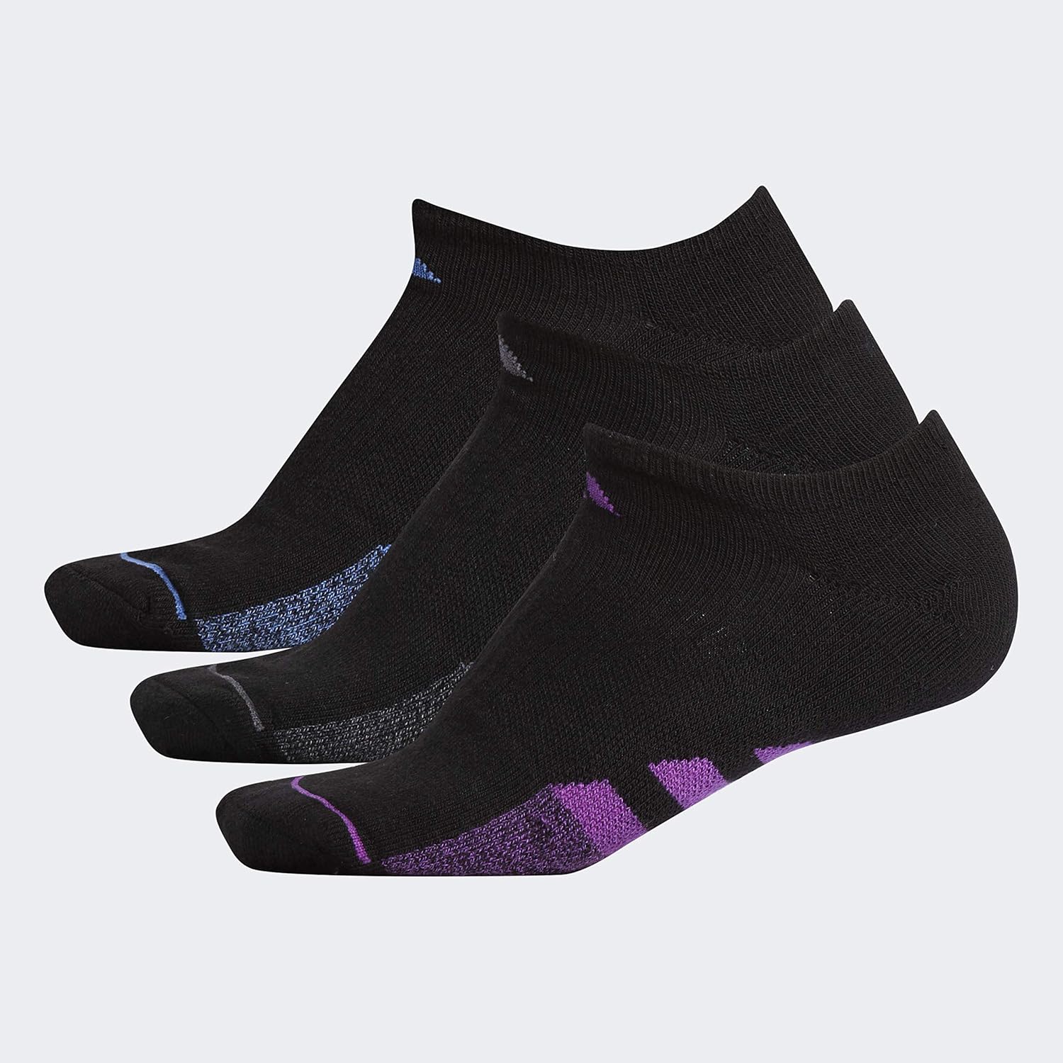adidas Women's Cushioned No Show Socks (3-Pair), White/White, Medium, (Shoe Size 5-10) : Clothing