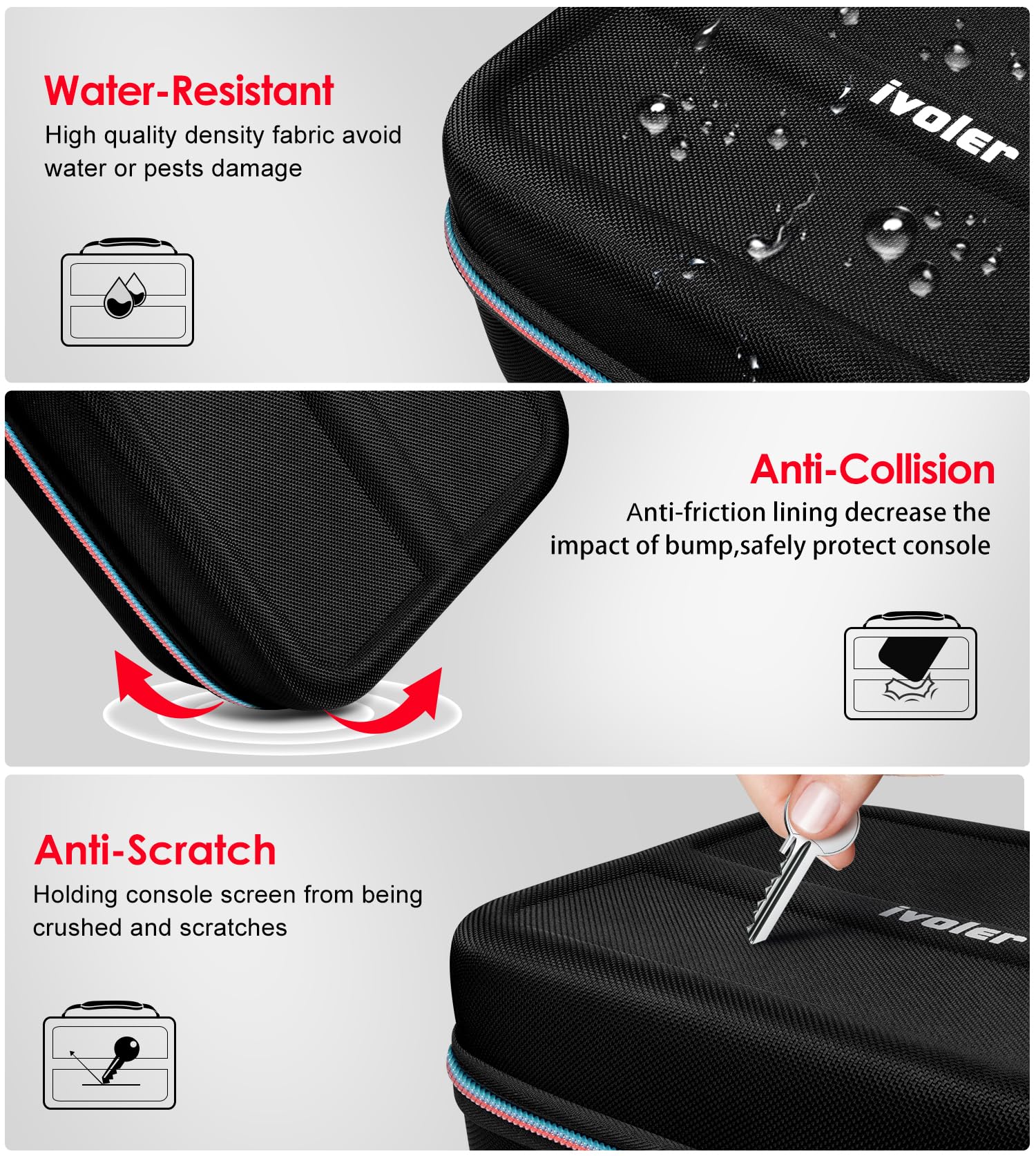 ivoler Carrying Storage All in One Case for Nintendo Switch 2 (2025),Portable Travel All Protective Hard Messenger Bag Soft Lining 20 Games for Switch 2 Console Pro Controller Accessories Black