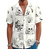 YZMI Western Shirts for Men Cowboy Country Shirt Short Sleeve Retro Button Down Outfits
