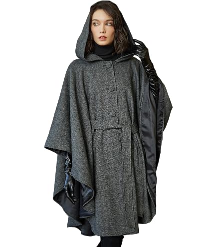 Amazon.com: Women Hooded Poncho Cape Vintage Plus Size Outwear