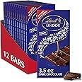 Lindt LINDOR Dark Chocolate Truffle Bar, Chocolate Candy Bar with Smooth Center, 3.5 oz. (12 Pack)
