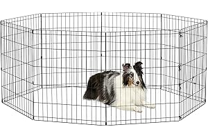 New World by MidWest Homes for Pets 30-Inch Exercise Pen, for Indoor and Outdoor use, 16 Sq Feet of Play, Folding Dog Pen, No