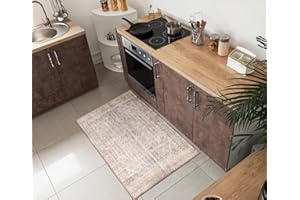 Keen Home Design Machine Washable Area Rugs with Non-Slip Backing, Ideal for Hallway, Living Room, Bedroom, Kitchen and Laundry Room, Vintage Moroccan and Low Pile Rug (2' x 3')