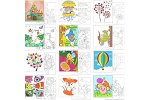AOSEMILI Predrawn Painting Canvas for Kids Pre Drawn Canvas to Paint for Kids- 12Pcs 8x10in Large Predrawn Painting Bulk Art Canvases With Disgn Picture to Paint Christmas Valentines Party Favor Exchange Gift