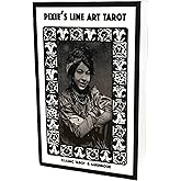 Vieux Monde Express Pixie's Line Art Tarot Deck & 100 Page Guide | Linen Finish | Full Size Tarot Deck | for Beginners and Collectors