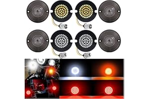 AEEAST 3 1/4 Inch Motorcycle LED Turn Signals 1157 1156 Front Rear LED Blinker 48LEDs Flat Housing Style Fit for Harley Davidson Road King Electra Glide Ultra Classic Softail 1986-Later
