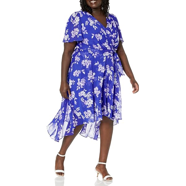 Ella Rafaella Womens Paisley Print Tiered Flounce Dress, Blue, Plus Size,  1X at Amazon Women's Clothing store