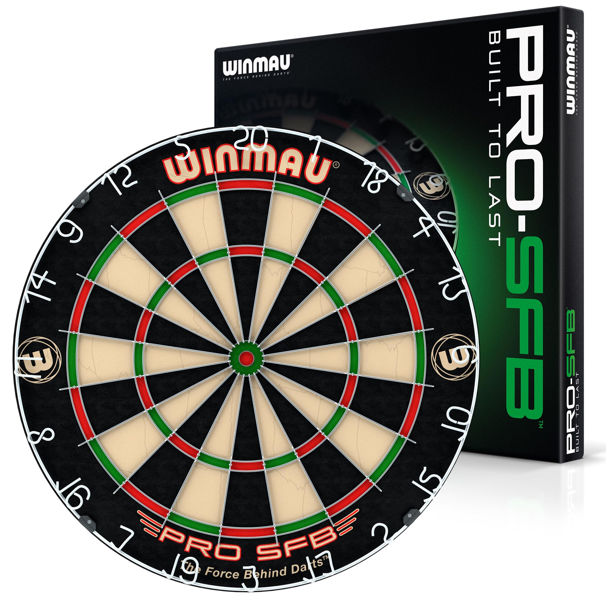 Winmau Pro SFB Bristle Dart Board - Professional Staple Free Bullseye Dartboard | Pro Winmau Dart Board for Home, Tournament or Club | Durable Bristle Dartboards for Darts Enthusiasts