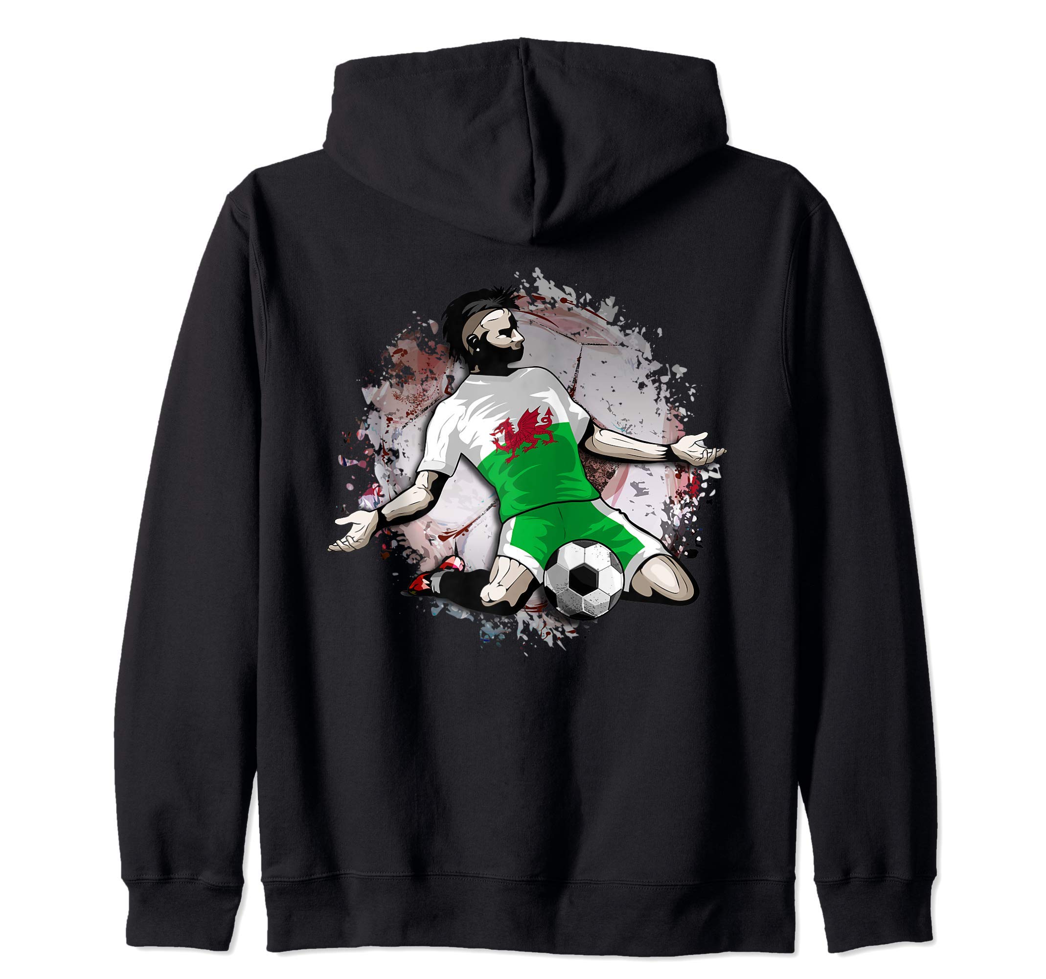 Wales Soccer Welsh National Flag Proud Football Lovers Art Zip Hoodie