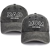 Tohheasp Mom and Dad Hats Est 2026, Adjustable Embroidered New Parents Baseball Cap