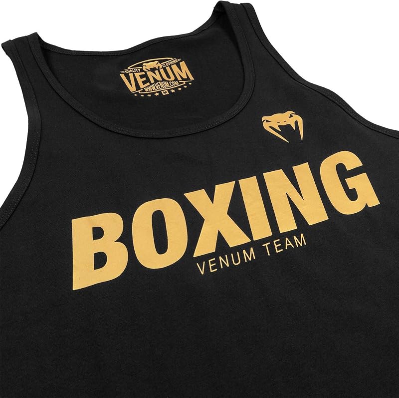 Boxing Vt Camiseta Sin Mangas, Hombre, Negro/Dorado, S