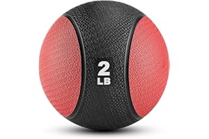 Weighted Medicine Ball - Non-Slip Rubber Shell & Dual Texture Grip - Workout Exercise Ball for Core Strength, Balance Trainin