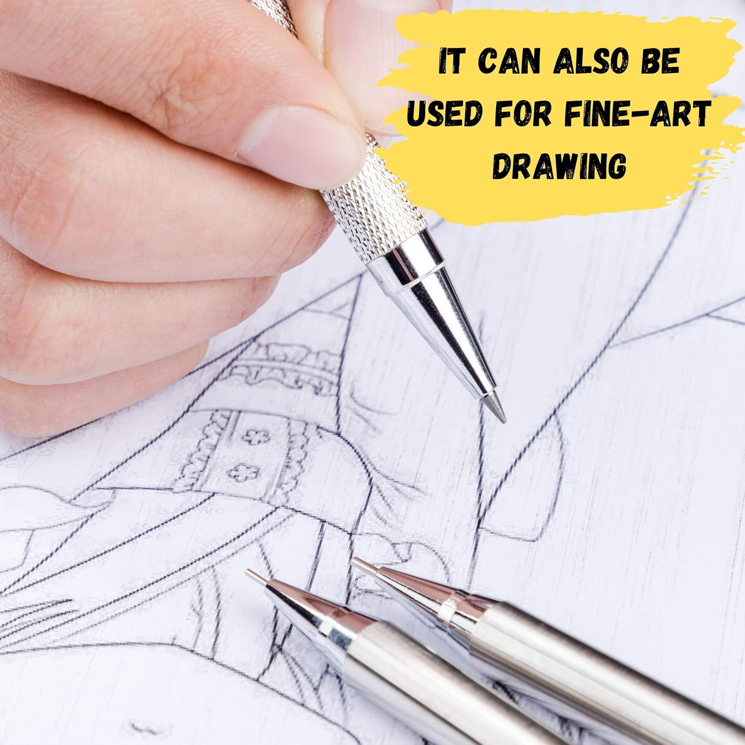Mr. Pen- Metal Mechanical Pencil Set with Lead and Eraser Refills, 5 Sizes, 0.3, 0.5, 0.7, 0.9, 2mm, Drafting, Sketching, Architecture, Drawing Mechanical Pencils, Metal Mechanical Pencils : Office Products