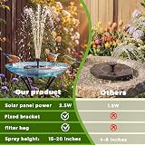 AISITIN 2.5W Outdoor Floating Solar Fountain with 6 Nozzles view 3