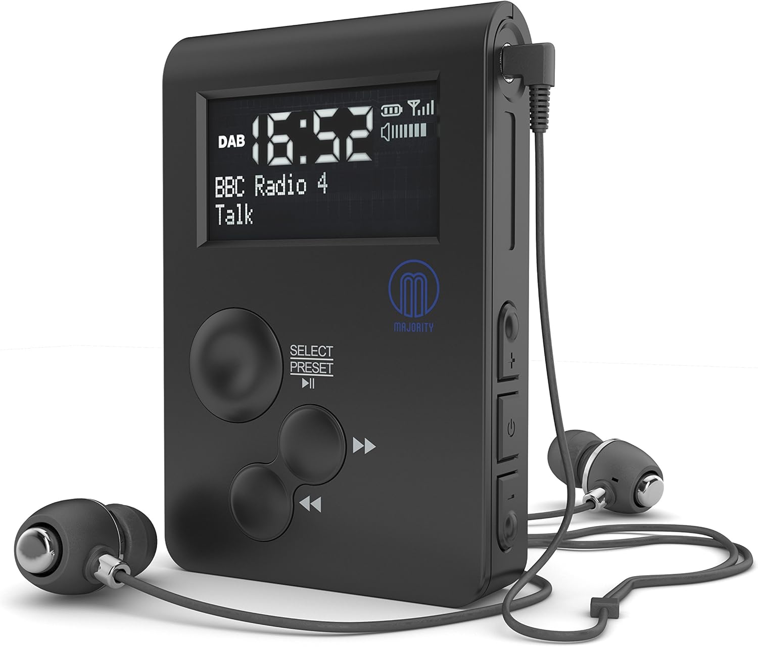 Pocket Portable DAB Radio, Black, Small