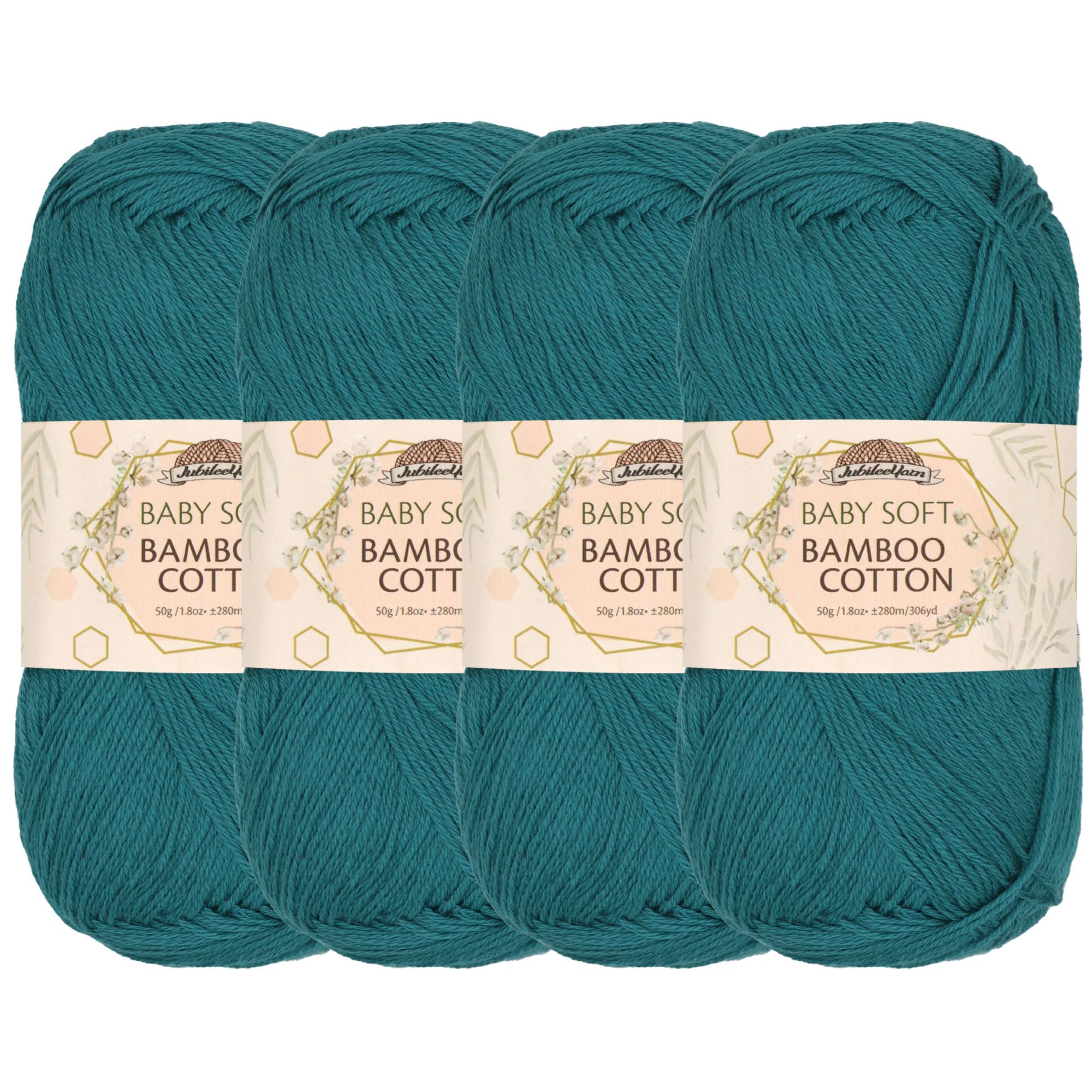JubileeYarn Baby Soft Bamboo Cotton Yarn - 50g/Skein - Frozen Tidepool - 4 Skeins — image 1