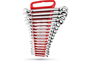 Jaeger 16pc INCH/SAE Reversible Ratcheting Combination Wrench Set With Lock-In Rack - REVERSIBLE MASTER SET With Ratchet Speed Wrenches And A Lock In Rack Case