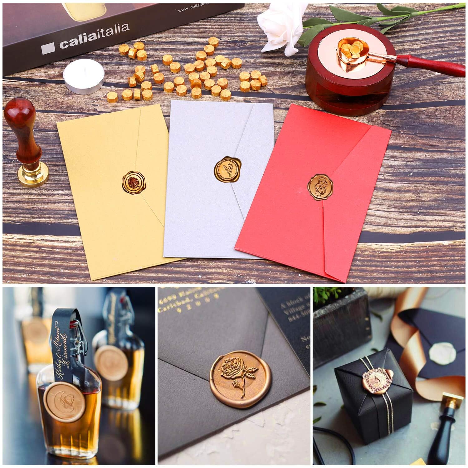 Sealing Wax, Paxcoo 312pcs Sealing Wax Kit with Warmer, Spoon for Stamp Letter Seal