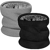 Fivali Winter Neck Warmer Gaiter for Men Women: 2 Pack Thick Fleece Lined Neck Scarf Windproof Face Scarves for Cold Weather