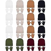 Croloose Kids Winter Beanie and Gloves Set Knit Hat Gloves Bulk Warm Unisex Cold Weather Hat for Donation