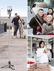 45" Selfie Stick Tripod with 2 Lights, Extendable 5