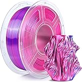 SUNLU Silk Dual Color Pla Filament, Silk PLA 3D Printer Filament 1.75mm, Shiny Silk Texture, Dimensional Accuracy +/- 0.02mm, 1KG Spool (2.2 lbs), PLA Silk Dual Color (Red Blue)