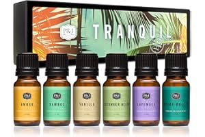 P&J Trading Fragrance Oil Tranquil Set | Vanilla, Cucumber Melon, Lavender, Amber, Bamboo, and Ocean Breeze Candle Scents for